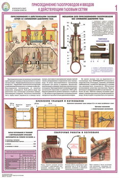 ПС22 Безопасность работ в газовом хозяйстве (ламинированная бумага, А2, 4 листа) - Плакаты - Газоопасные работы - Магазин охраны труда и техники безопасности stroiplakat.ru